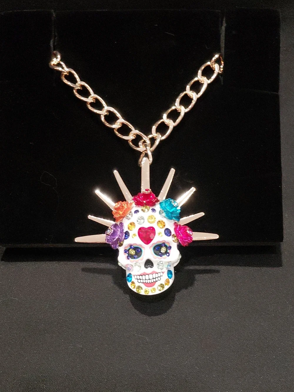BETSEY JOHNSON  STATEMENT NECKLACE Multicolor Sugar Skull